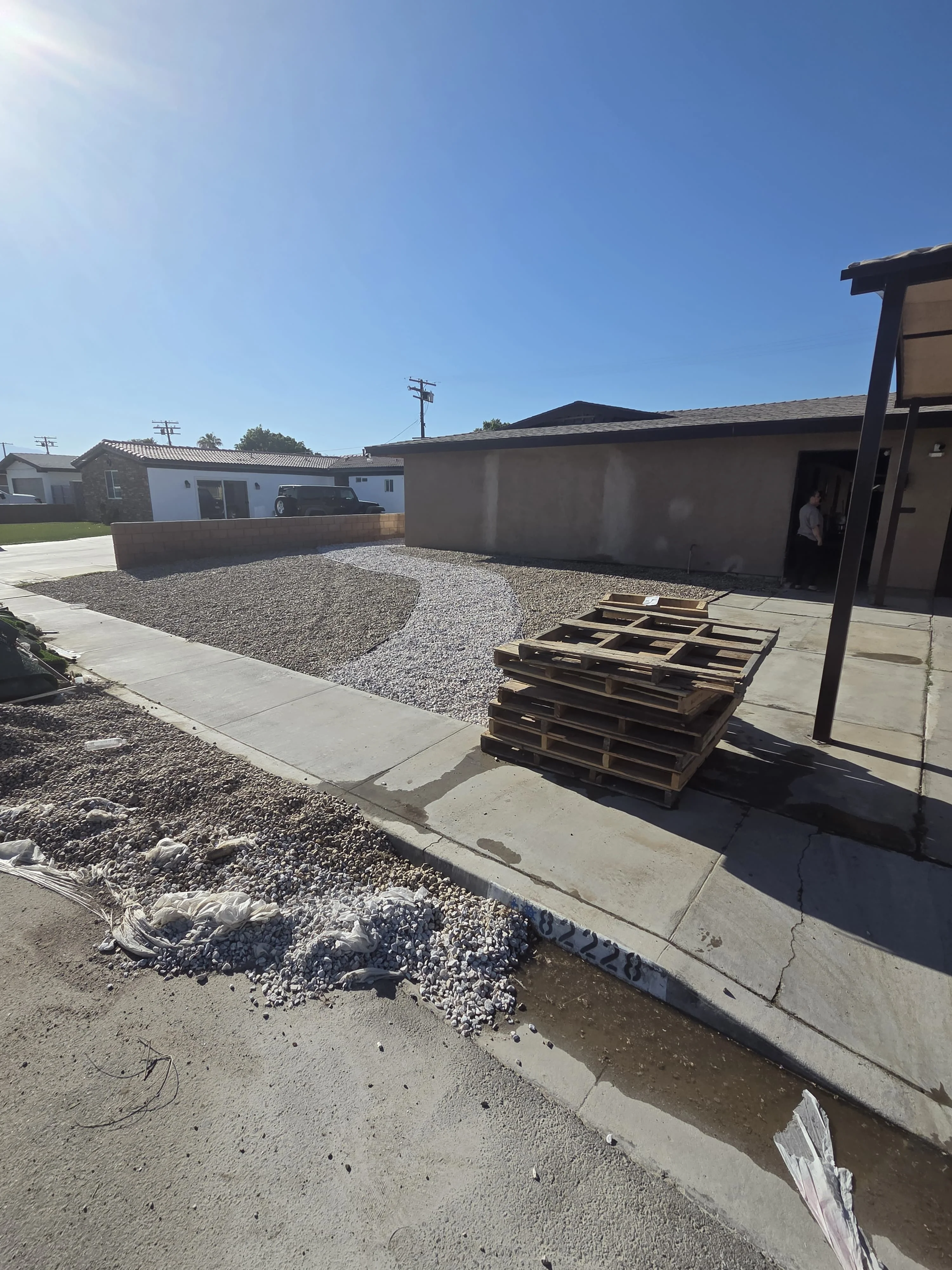 Finished outdoor transformation with turf and pavers in Indio — photo 2
