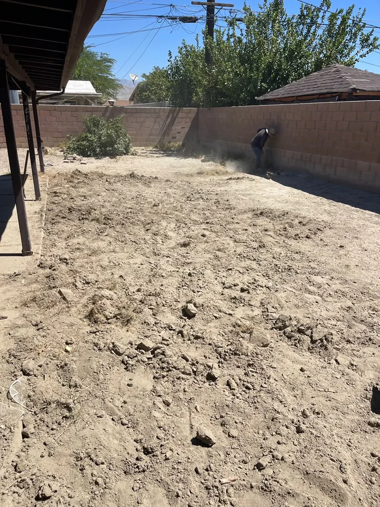 Area before paver and gravel installation in Indio — photo 5