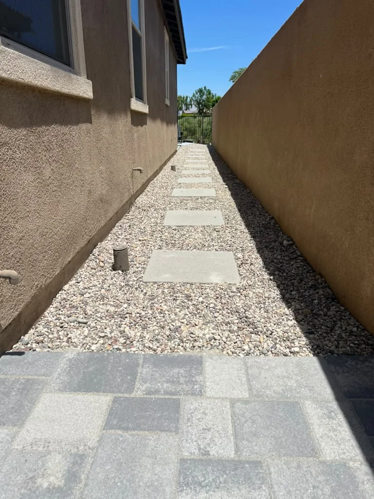 Completed paver installation with stepping stones in Indio — photo 6