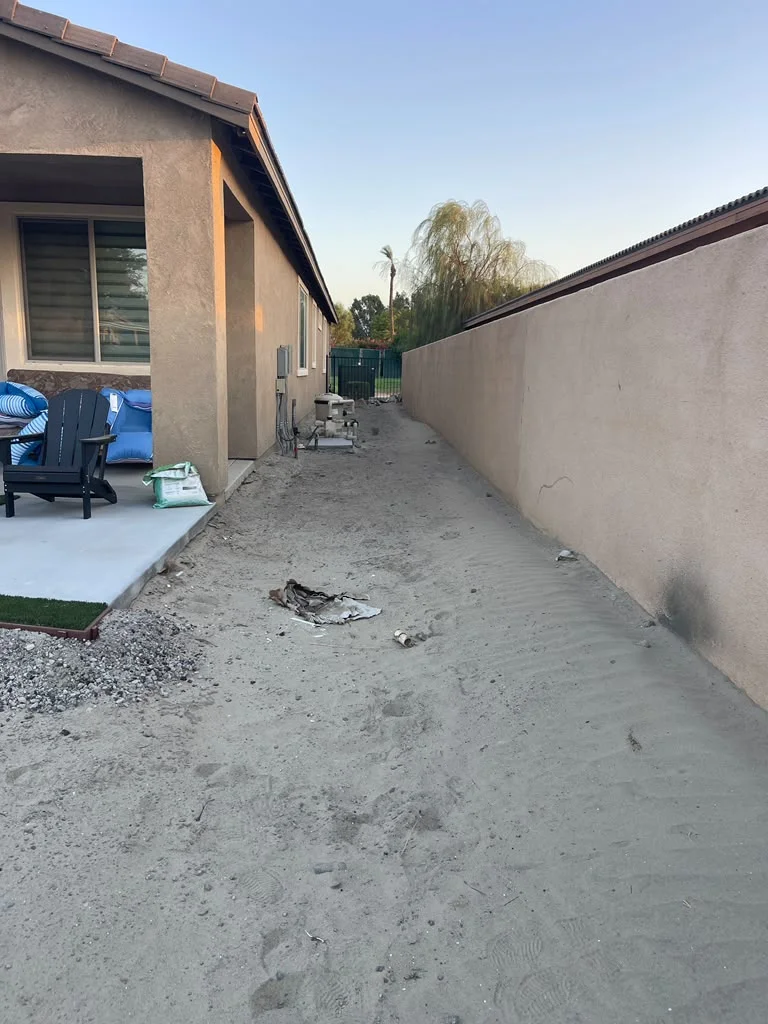 Outdoor space before paver installation in Indio, CA — photo 2