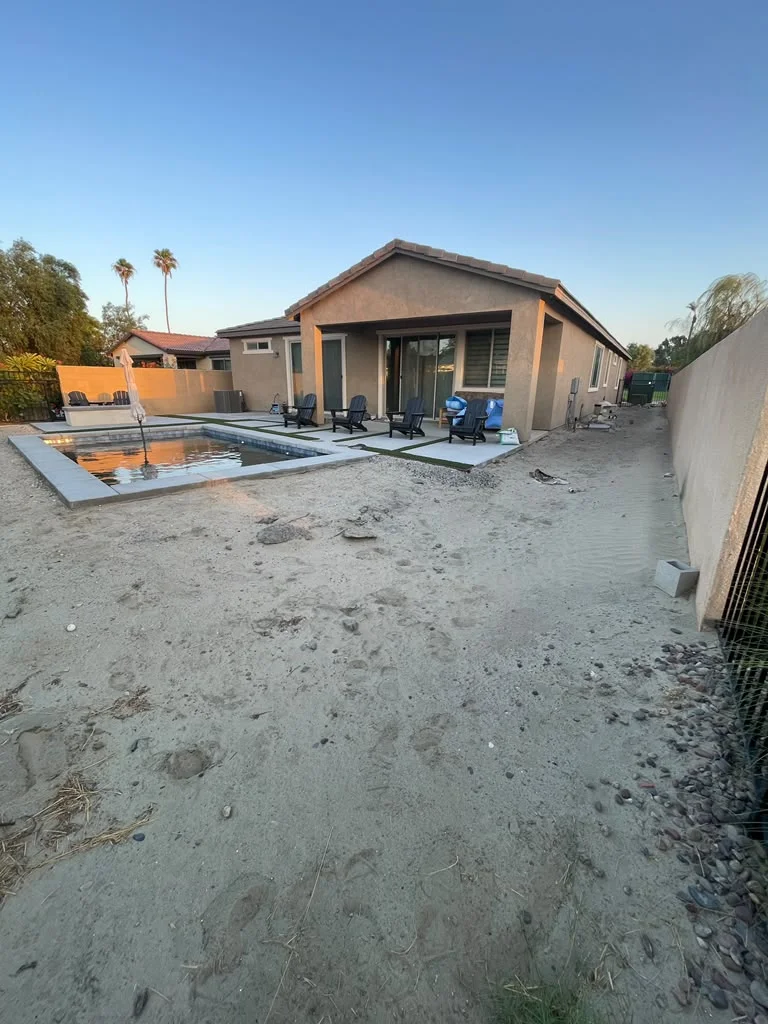 Outdoor space prior to stepping stone and gravel install — photo 7