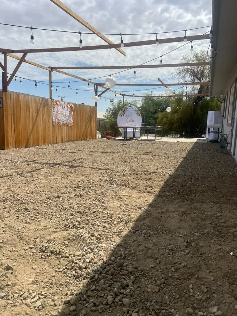 Outdoor area before artificial turf installation in Twentynine Palms — photo 1
