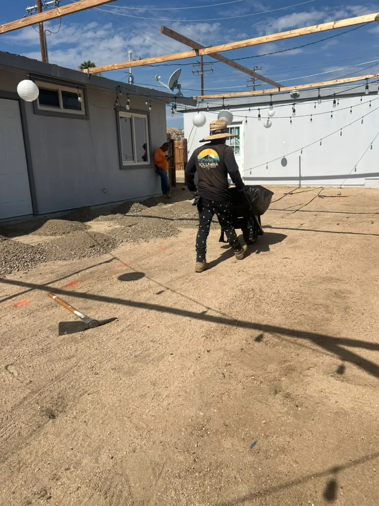 Outdoor space prior to artificial grass installation — photo 4