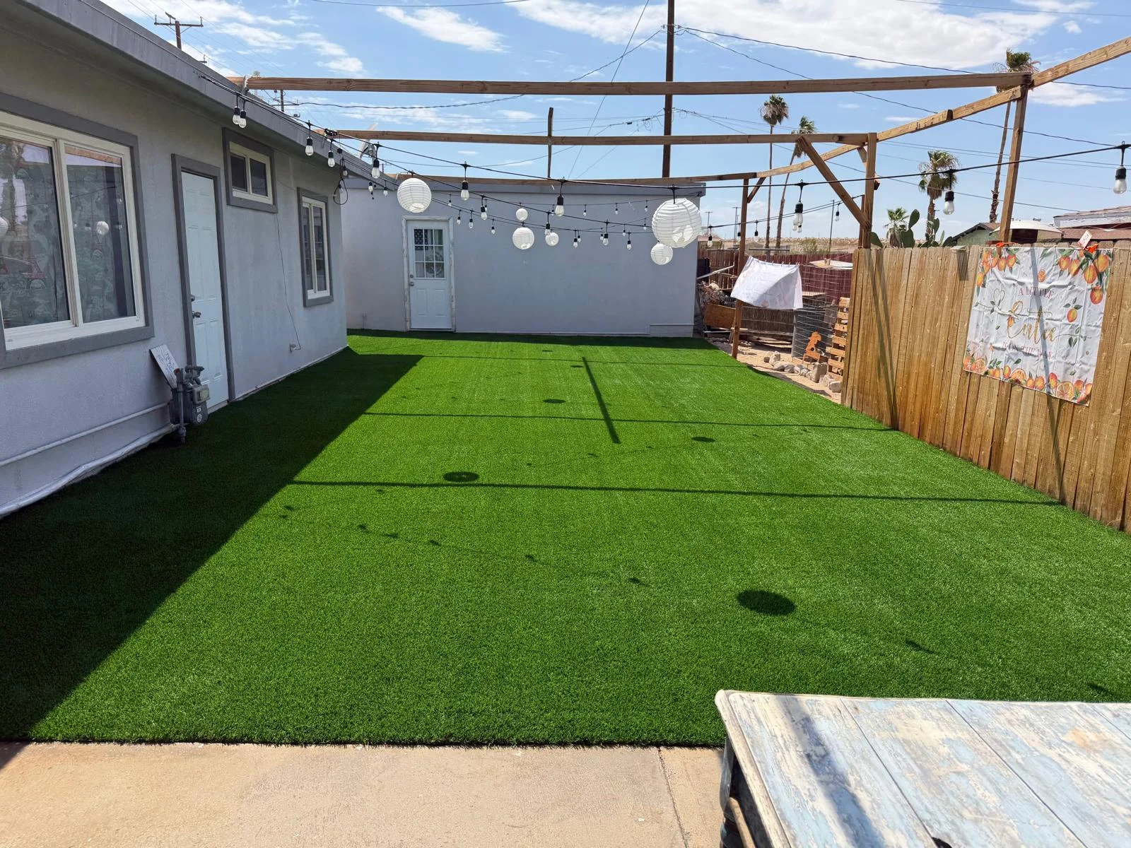 Artificial turf installation completed in Twentynine Palms, CA by Omdan Development