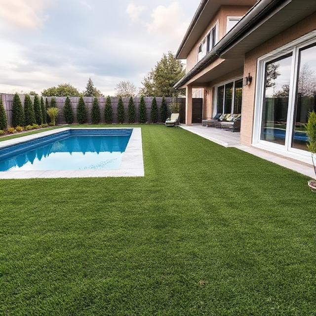 Realistic artificial turf with crisp edging